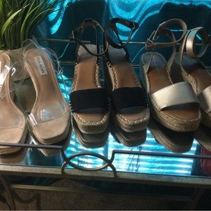 Three pair of Cute wedges. Sz. 6.5. 3 for $14